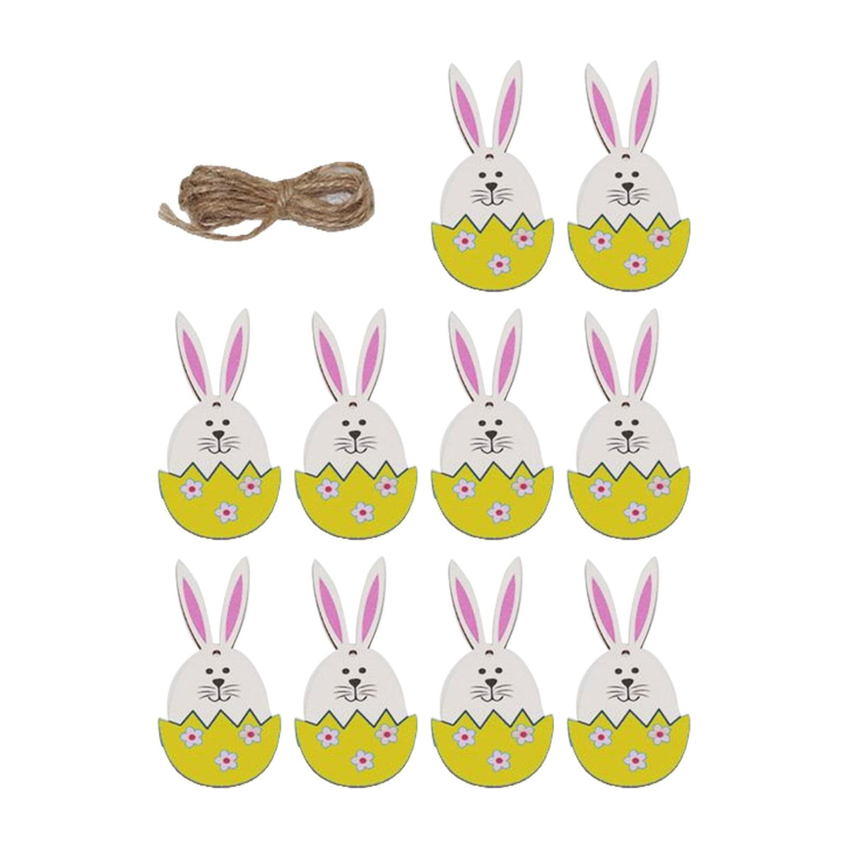 Maxbell 10x Easter Hanging Pendants Door Hanging Ornament Decoration Wall Hanging Yellow