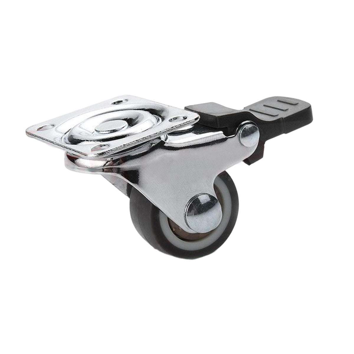 Maxbell Swivel Plate Locking Casters with Brake for Cart Furniture Workbench Durable 1 inch