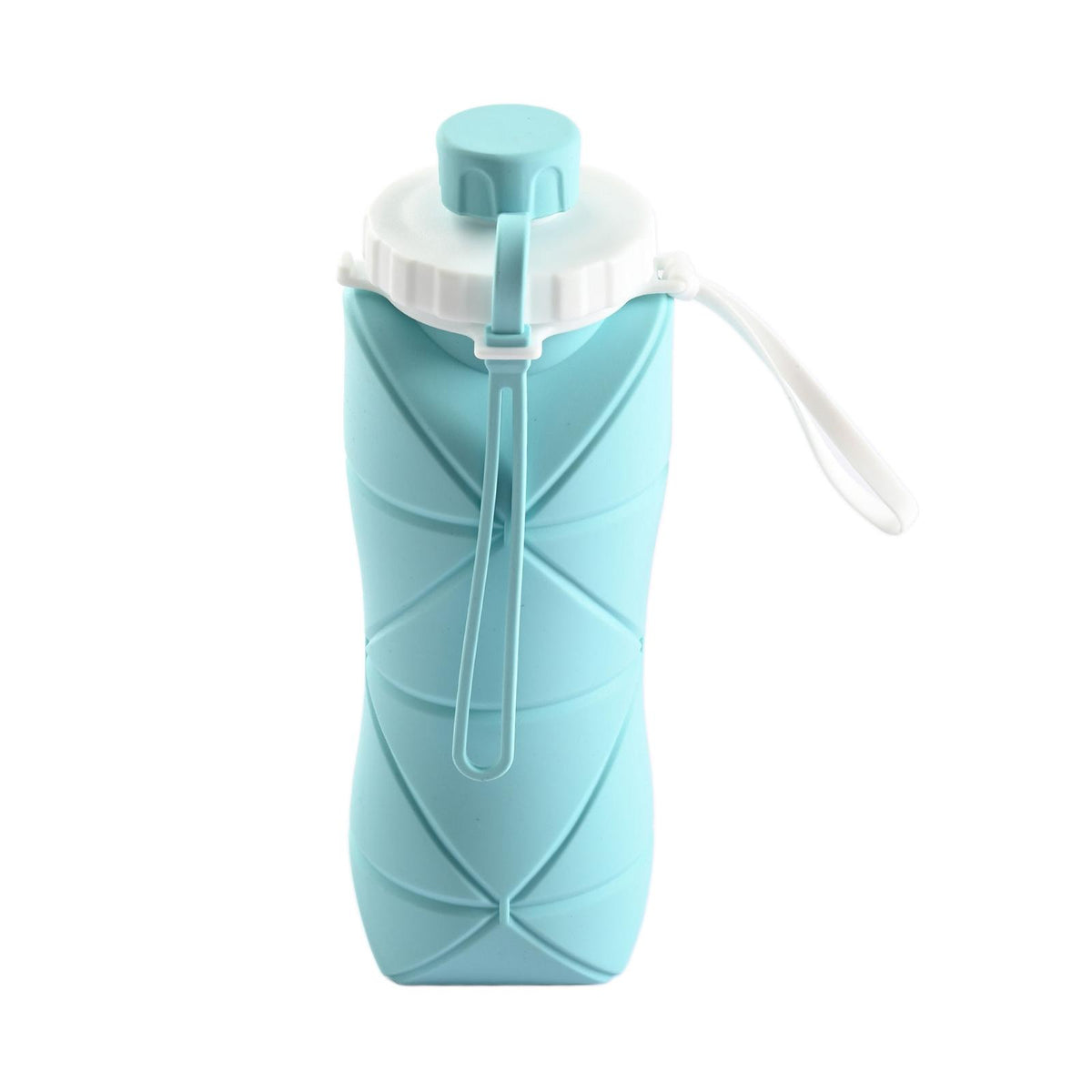 Maxbell Collapsible Water Bottle 20oz 600ml Large Lightweight Silicone Water Bottles Blue