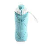 Maxbell Collapsible Water Bottle 20oz 600ml Large Lightweight Silicone Water Bottles Blue