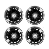 Maxbell 4Pcs Inline Sliding Flash PU Roller Skate Wheels for Skating Shoes black