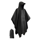 Maxbell Hooded Rain Poncho Portable Rainwear Jacket for Backpacking Black