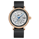 Maxbell Luxury Men's Mechanical Watch Tourbillon Wrist Watch Black Mesh Strap 1