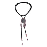 Maxbell Vintage Bolo Tie PU Leather Rope Western Necktie Necklace for Party Cosplay