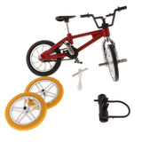 Maxbell Alloy Mini Finger BMX Bikes Toy w/ 2x Spare Tire Bicycle Diecast Models Red