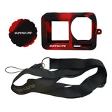 Max Maxb Protective Silicone Cover Case with Strap for OSMO ACTION Black Red