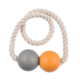 Max 1 Pair Magnetic Wooden Beads Window Curtain Tie Back Gray + Orange
