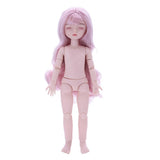 Maxbell Lovely 28cm Girl Doll Nude Body Part Light Pink Curly Hair Bangs