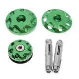 Max 3Pieces Motorcycle Frame Hole Cap Cover Plugs For Kawasaki Z1000 10-17 Green