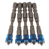 Max 5 in 1 Phillips Cross Screwdriver Bit Set Hex for Drill Screw Driver Blue