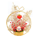 Maxbell Chinese New Year Ornaments Lighted Artificial Potted Flower for Home Wedding Style C