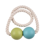 Max 1 Pair Magnetic Wooden Beads Window Curtain Tie Back Green + Blue