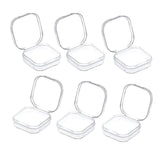 Maxbell 6x Mini Jewelry Storage Box Transparent Square with Lid for Earplugs Crafts S