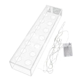 Maxbell Acrylic Flower Vase Rectangular Clear Vase Desktop Flower Boxes Water Holder 40x10x6.5cmLED Light