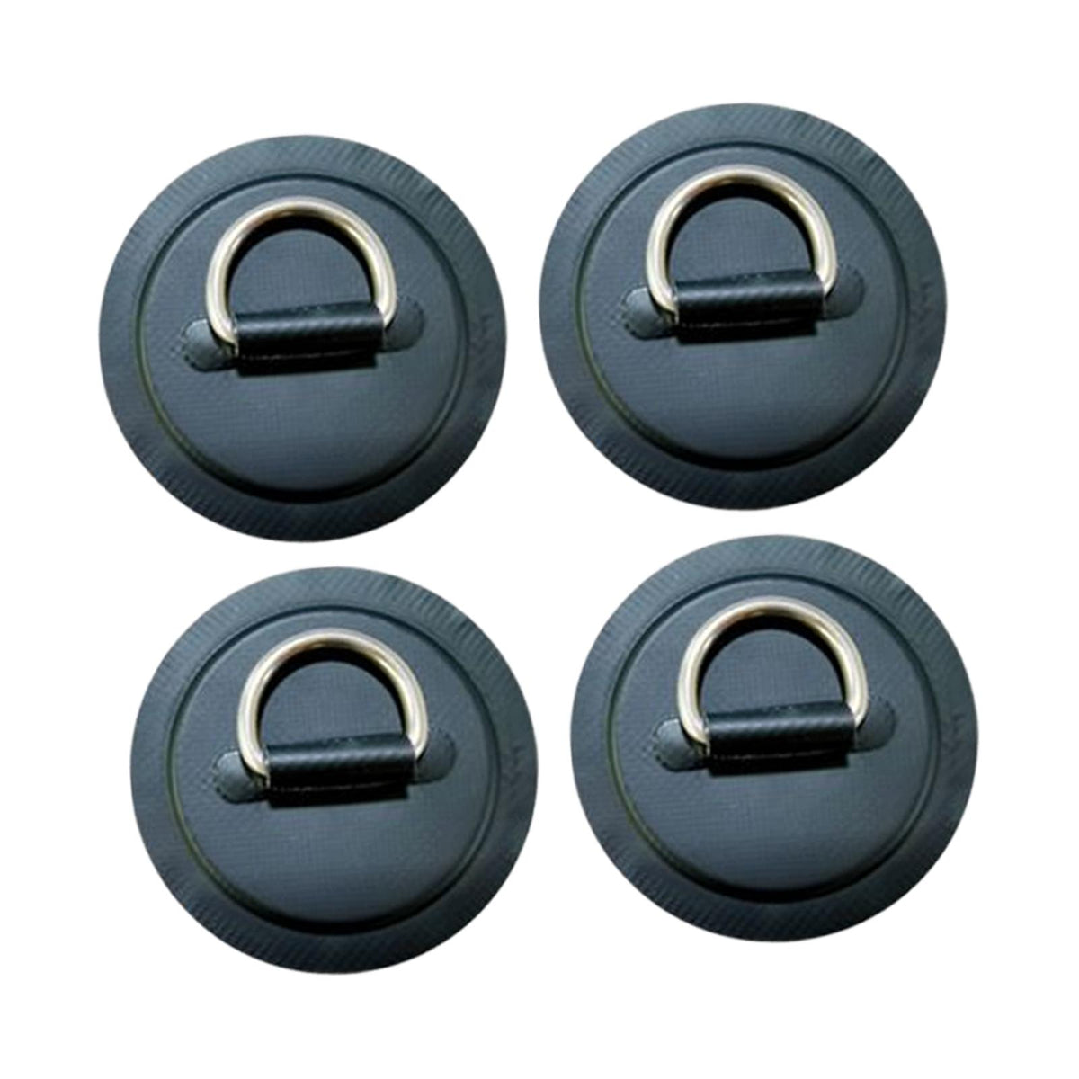 Maxbell 4Pcs D Rings Patch Stainless Steel Cord Buckles for Boat Paddle Board Dinghy Black