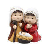 Maxbell Holy Family Figurine Home Indoor Decoration Ornament for Desktop Office Red Yellow