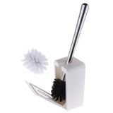 Max Modern Fashion Sucker Type Toilet Brush and Holder Set Bathroom Accs White