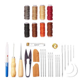 Maxbell 32Pcs Leather Tools Kit DIY Leather Hand Stitching Leather Working Tools Set