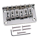Max 6 String Guitar Roller Saddle Bridge Tailpiece for Electric Guitar Silver