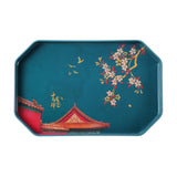 Maxbell Traditional tray Serving Tray Resin Dessert Bathroom Tray for Decor Blue Hexagonal