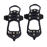 Maxbell 11 Spikes Crampons Durable Ice Cleats for Fishing Outdoor Activities Walking Black Small