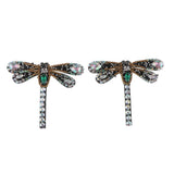 Max Maxb 2 Pieces Dragonfly Motif Rhinestones Patch Sew On DIY Clothing Decoration