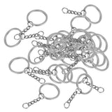Maxbell 20x Split Key Chain Rings with Chain and Jump Rings Bulk for Crafts Platinum