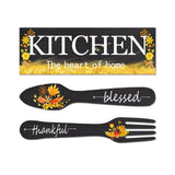 Maxbell Wall Decor Crafts Artwork Ornament Wooden Plaque for Coffee Entry Farmhouse Black