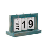 Max Practical Wooden Flip Chart Perpetual Calendar DIY Desktop Calendar Blue