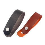 Maxbell 2 Pieces PU Leather Strap Hook Button for Acoustic Folk Classical Guitar