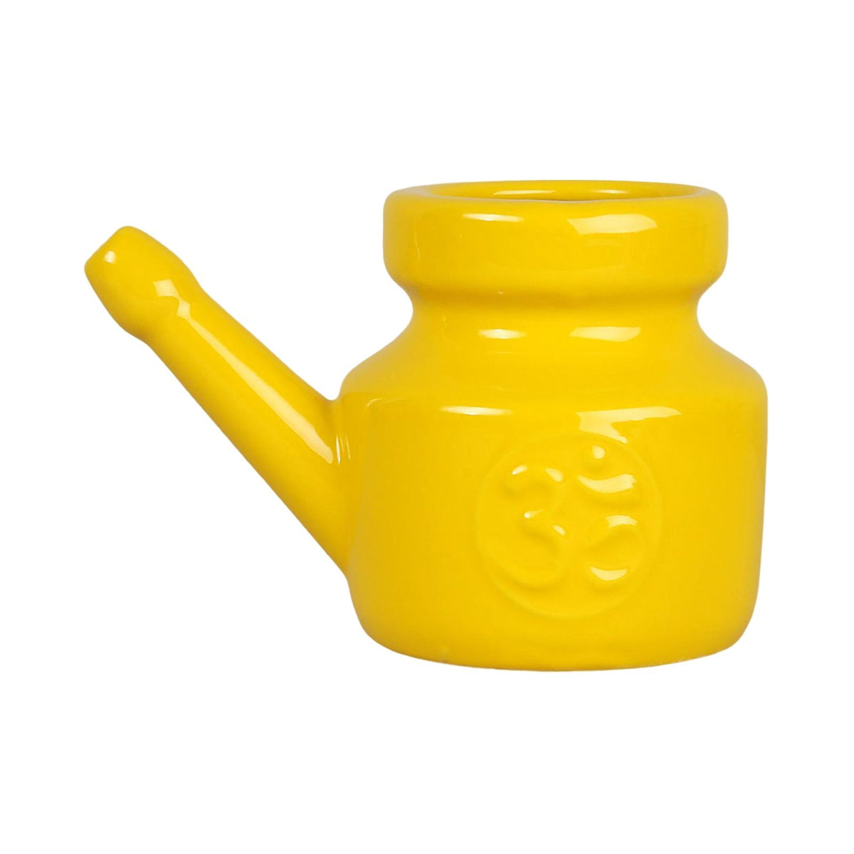 Maxbell Ceramic Neti Pot Leakproof Sinus Rinse Pot Durable for Nasal Cleansing 350ml Yellow