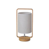 Maxbell Lampshades Wood Table Lamp Rechargeable for Living Room Desktop Farmhouse Grey