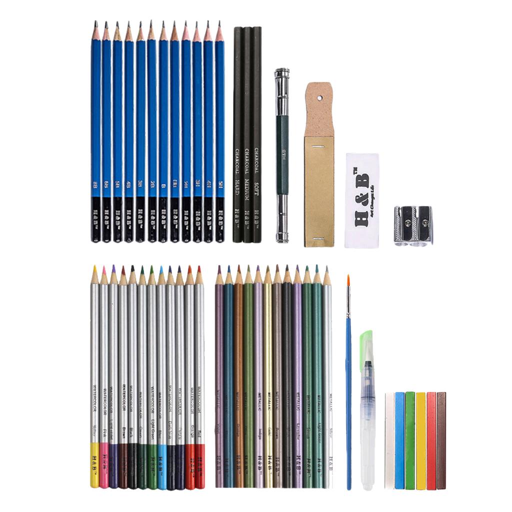 Maxbell 51pcs /set drawing sketching pencil tool sets