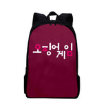Maxbell Tv Korean Squid Game Backpack Bag Sport Bag Casual School Bag for Boy Girl Text red