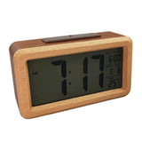 Max Wooden Electronic Smart Clock Date Temperature Dispaly Clock Brown