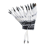 Maxbell American Chief Indian Hat Feather Headdress Photo Props for Stage Cosplay Black