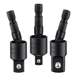 Maxbell 3 Pieces 360° Rotatable Universal Joint Swivel Socket for Car Repair Repairs Black