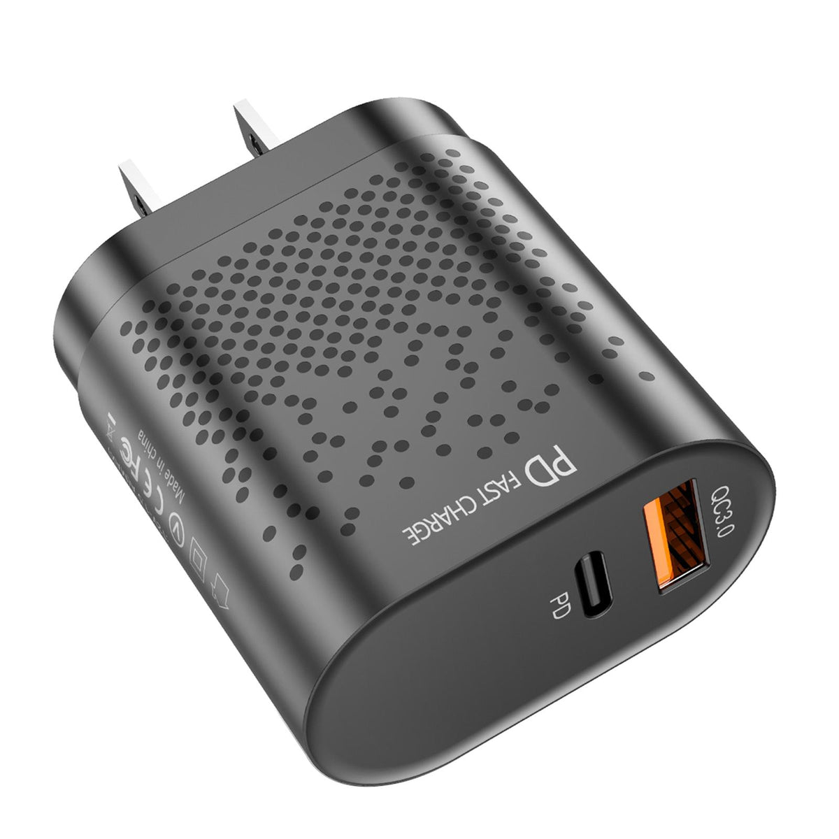 Maxbell QC 3.0 USB C PD Ports Wall Charger Power Adapter US Plug Black