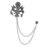 Maxbell Men Tassel Chain Brooch Suit Pin Men Suit Decor for Gift Holiday Celebration Antique Argent