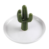 Maxbell Exquisite Cactus rings Holder Tray Creative for Countertop Earrings Bathroom Green