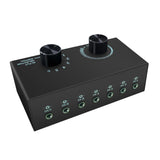 Maxbell Audio Switch Audio Switcher Box 6 in 1 Out Portable Compact for Laptop Phone
