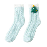 Maxbell Women Crew Socks Fleece Socks Comfortable Winter Thermal Socks Daily Wear Green