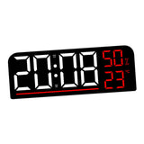 Maxbell Digital Alarm Clock Modern 12/24H Dual Alarm Settings for Dorm Bedroom Shelf Red