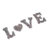 Max Maxb LOVE Heart Rhinestone Patch Appliques Iron on Bags Clothes Decorative Patch