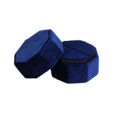 Maxbell Ring Box Holder Case Elegant and Luxurious Display Box for Engagement Gifts Navy blue
