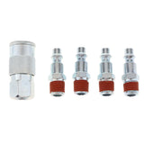 Maxbell 5 Pieces Air Line Hose Compressor Fitting Connectors Quick Release 1/4'' NPT