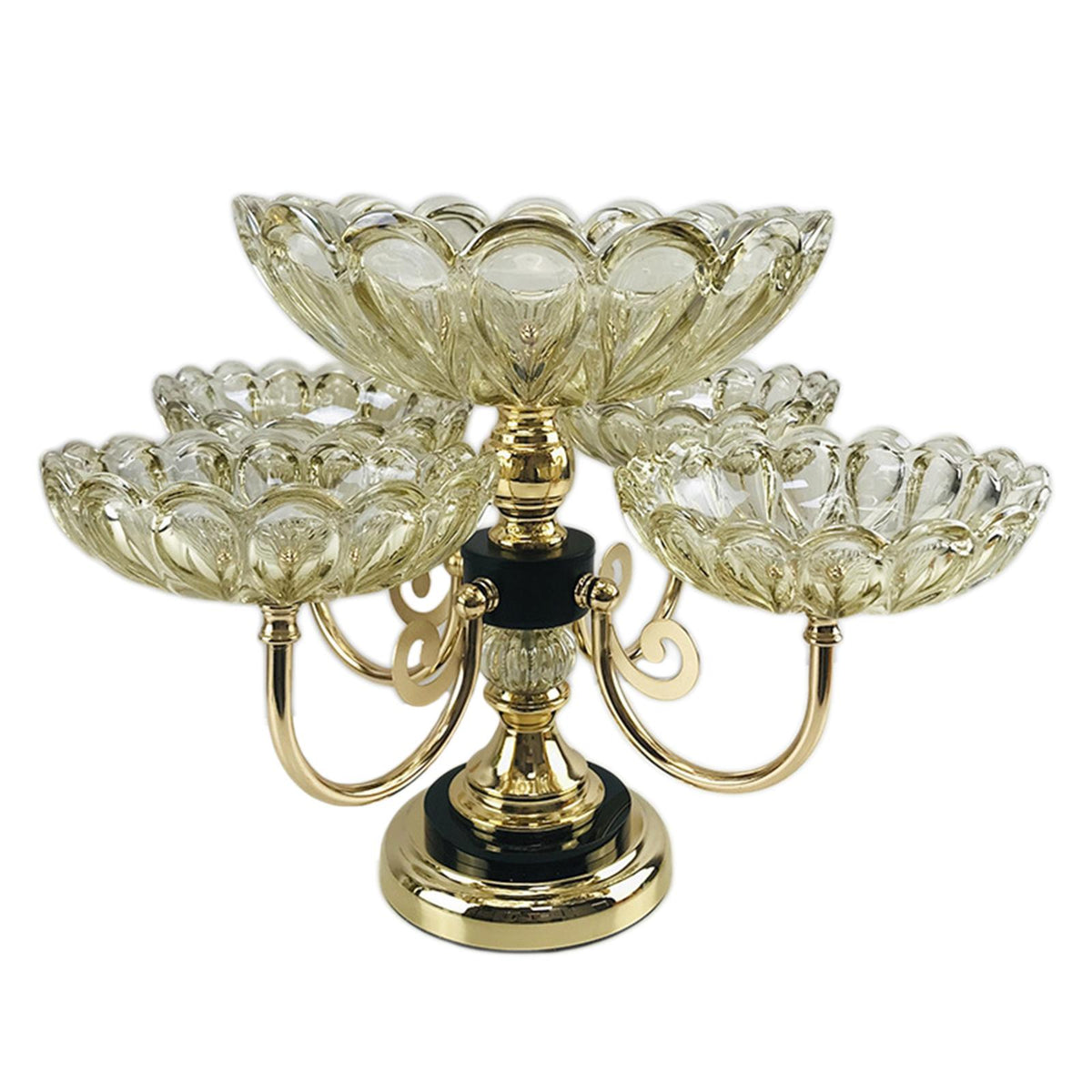 Maxbell Multilayer Fruit Bowl Metal Stand Rotatable for Living Room Office