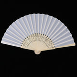 Max Silk Handheld Folding Fan Wedding Party Favor Fan with Gift Box White