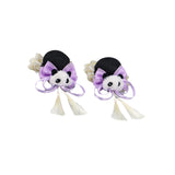 Maxbell 2x Chinese Style Hair Clips Panda Barrette Hanfu Qipao Tassel Snap Hairpins Violet