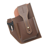Maxbell Retro Men Waist Bag Hip Packs with Belt Loop PU Waist Holster Bag  Cofee